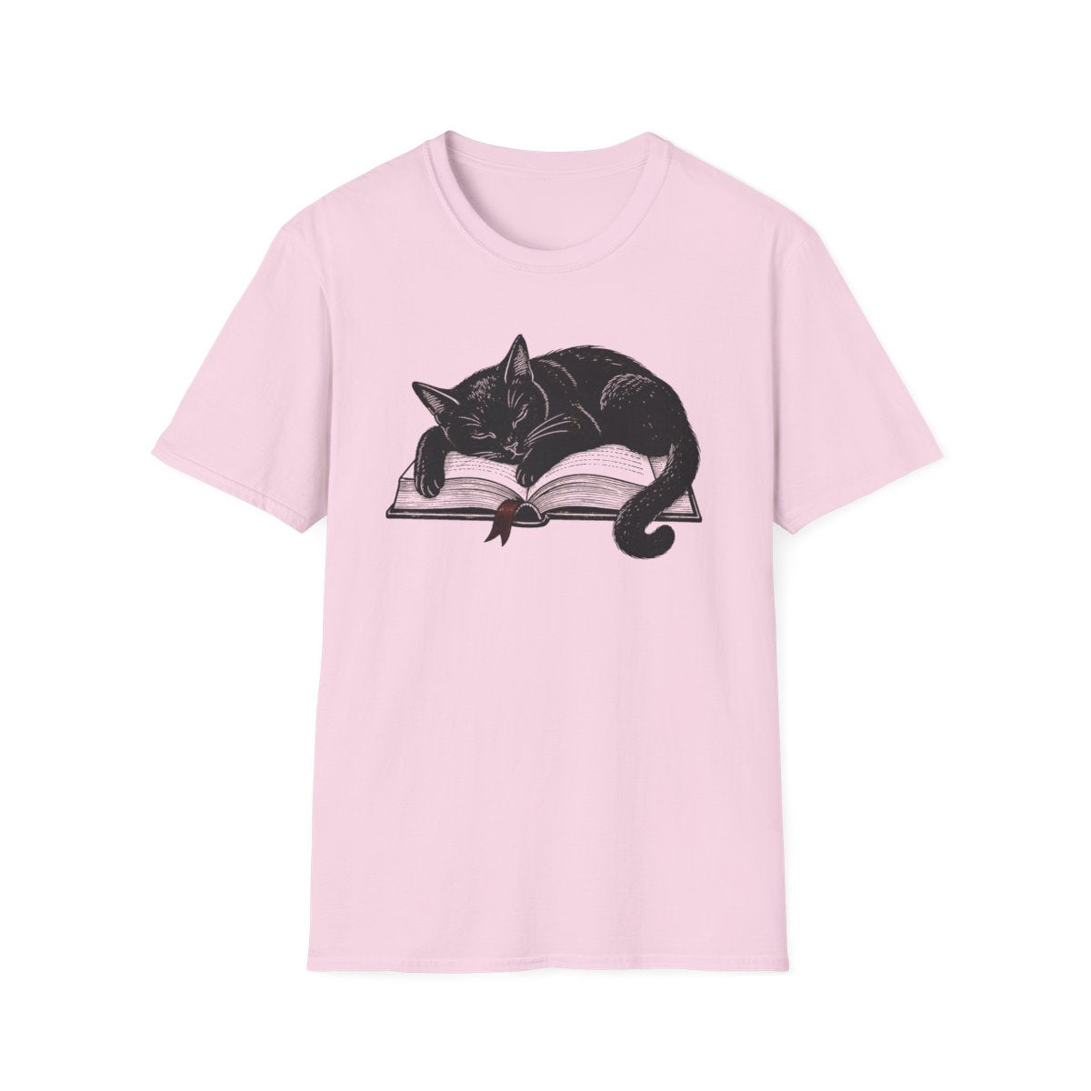 Black Cat Reading T-Shirt