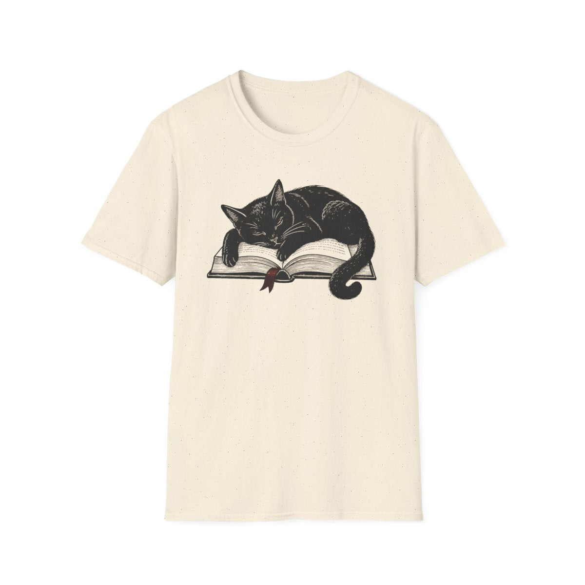 Black Cat Reading T-Shirt