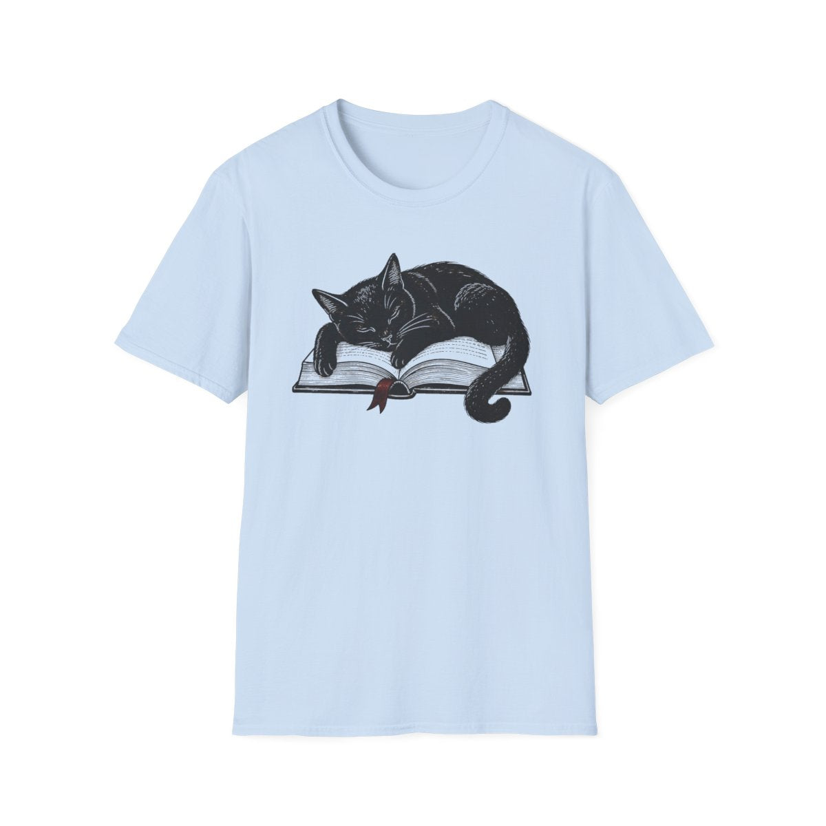 Black Cat Reading T-Shirt