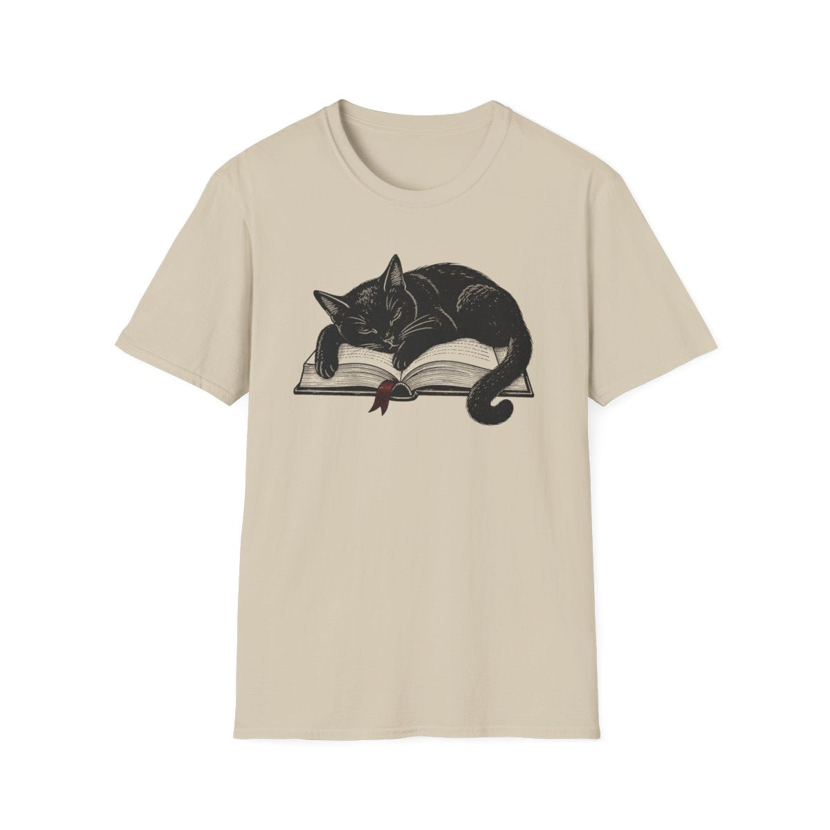 Black Cat Reading T-Shirt
