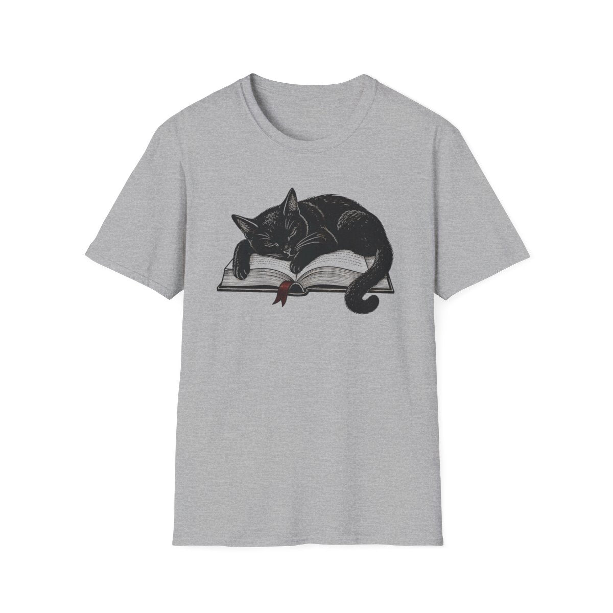 Black Cat Reading T-Shirt